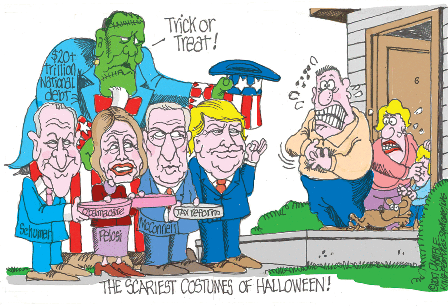 Font OCR: Tr?ck or Treat! $20+ Trillion NoTionaL debt TAX Yeform MOConnen Pelosi Schumes THE SCARIEST COSTUNMES OF HALLOWEEN! Tr?ck or Treat! $20+ Trillion NoTionaL debt TAX Yeform MOConnen Pelosi Schumes THE SCARIEST COSTUNMES OF HALLOWEEN!