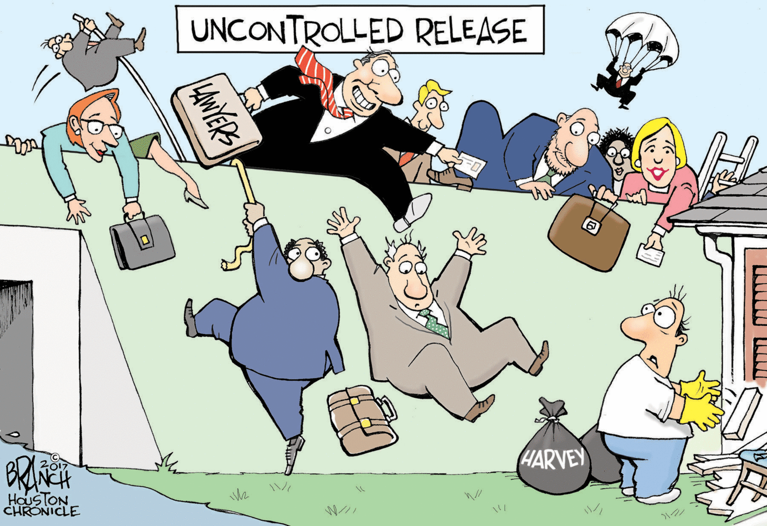 Animated cartoon OCR: UNCONTROLLED RELEASE (HARVEY 2017 HausTON CHRONICLE LANYERS UNCONTROLLED RELEASE (HARVEY 2017 HausTON CHRONICLE LANYERS