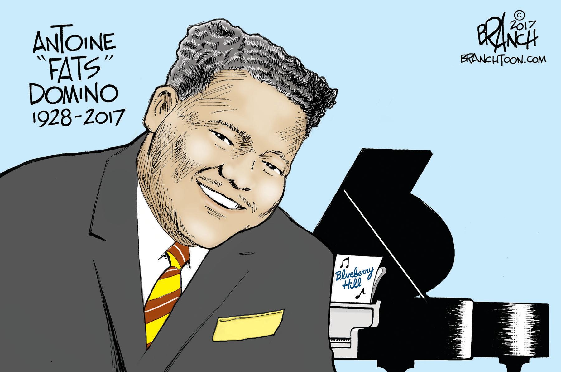 Job OCR: ANTOINE "FATS DOMINO 1928-2017 2017 BRANCHTOON.COM Bluebeny Hill w www ANTOINE "FATS DOMINO 1928-2017 2017 BRANCHTOON.COM Bluebeny Hill w www