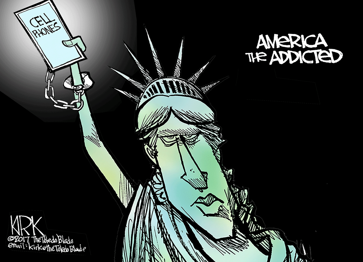 Monochrome OCR: CELL PHONES AMERICA THe ADDICTED KRK CYOT The idledo Blade emailikirketheToledo Blade CELL PHONES AMERICA THe ADDICTED KRK CYOT The idledo Blade emailikirketheToledo Blade