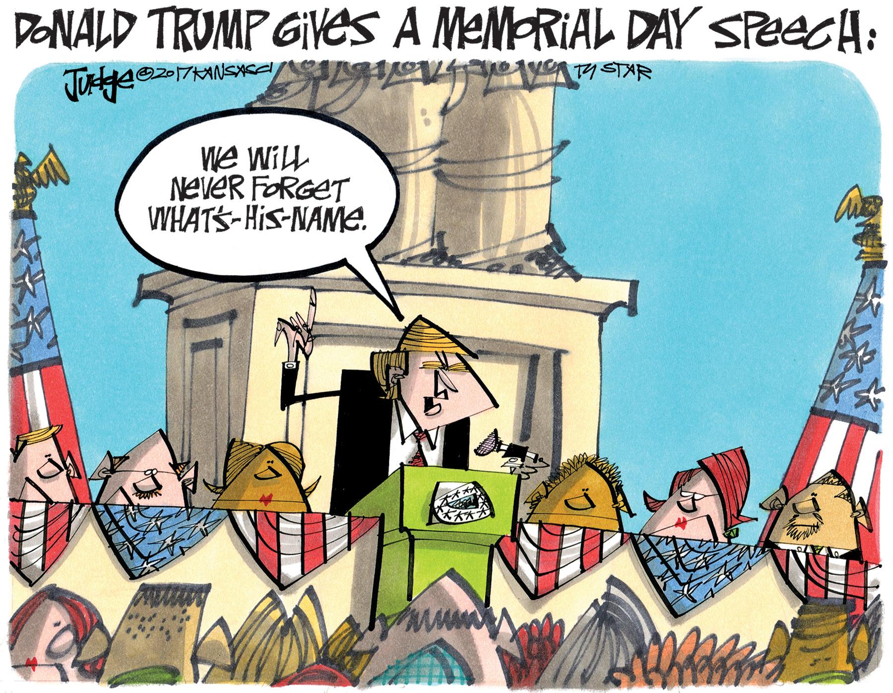 Building OCR: DONALD TRUMP GIVES A MEM-RIAL DAY sPeecH: We Will NeveR FORGET WHATS-His-NAME. DONALD TRUMP GIVES A MEM-RIAL DAY sPeecH: We Will NeveR FORGET WHATS-His-NAME.