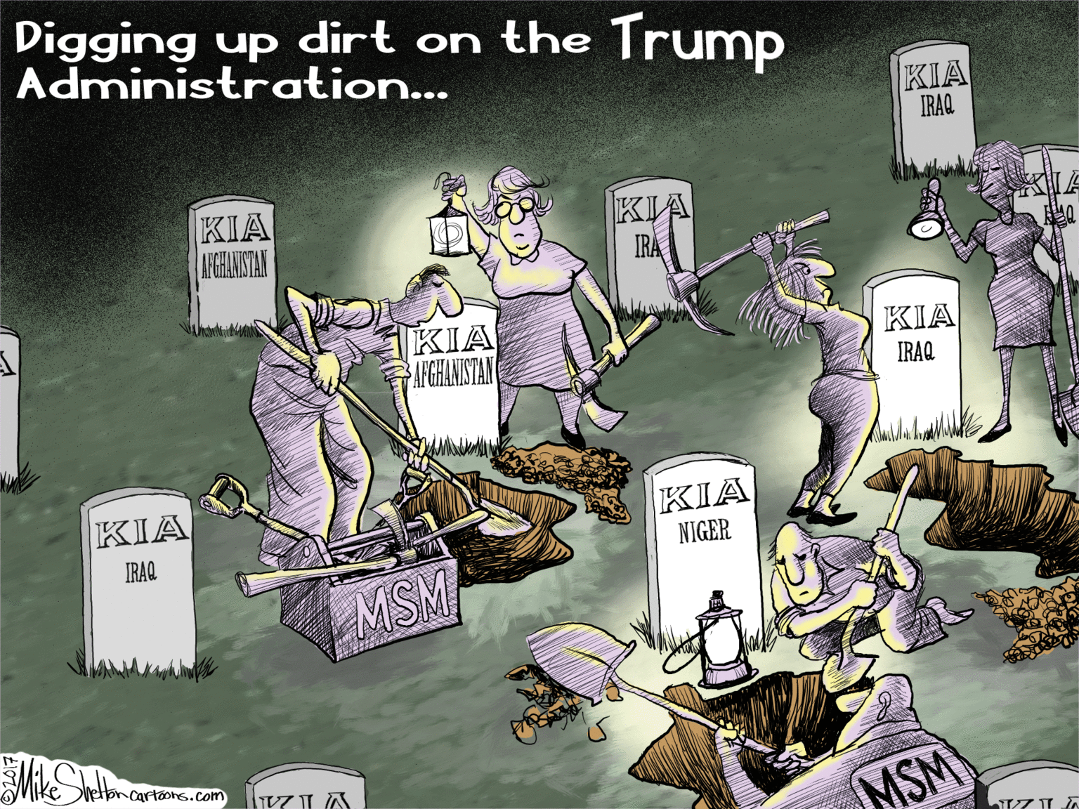 Fictional character OCR: Digging up dirt on the Trump Administration... KIA IRAQ. KIA IFGHANSTAN KIA IRA KIA AFGHANISTAN KIA IRAQ KIA KIA NIGER IRAQ MSM ke Mettoncartoons.com MSM Digging up dirt on the Trump Administration... KIA IRAQ. KIA IFGHANSTAN KIA IRA KIA AFGHANISTAN KIA IRAQ KIA KIA NIGER IRAQ MSM ke Mettoncartoons.com MSM