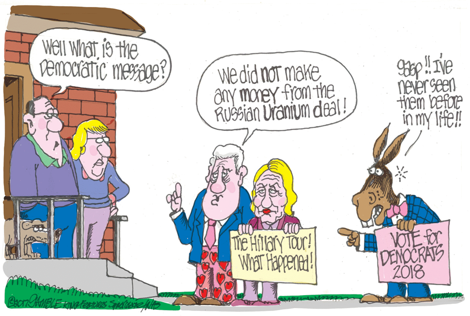 Font OCR: Well whatis tHhe Democtatic mesxage? we did noT makeôny money from the RUSsian Uranium des! Never seen them before in my lifel! me Hilary Tour! VOTE DENOCRATS 2018 Well whatis tHhe Democtatic mesxage? we did noT makeôny money from the RUSsian Uranium des! Never seen them before in my lifel! me Hilary Tour! VOTE DENOCRATS 2018