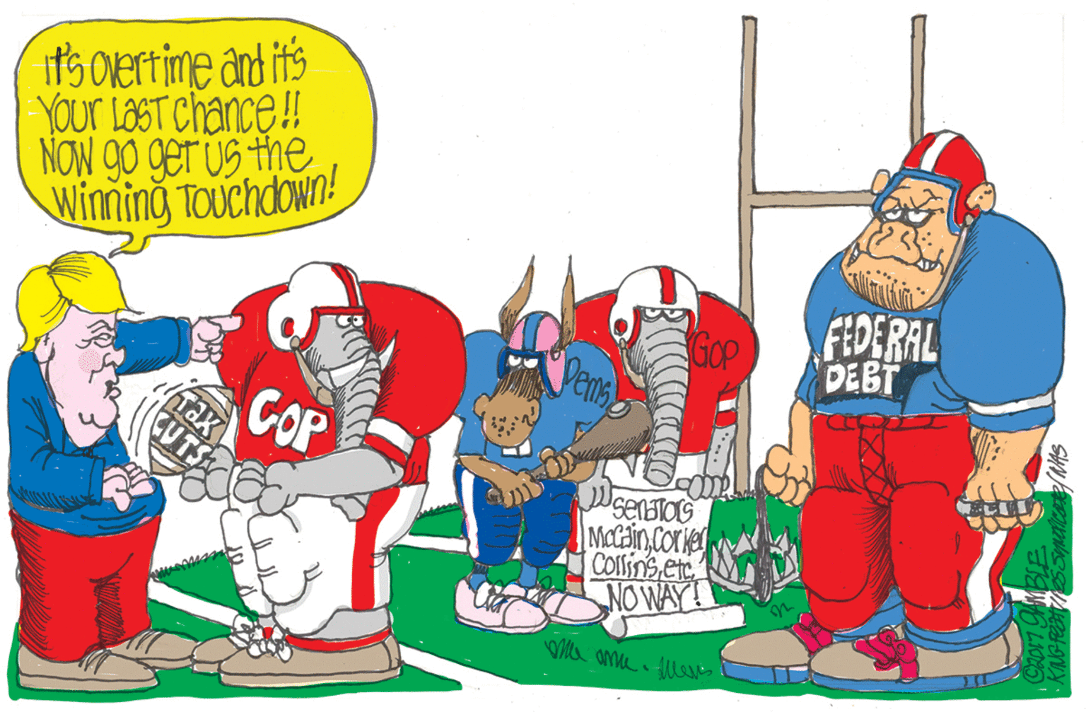 Humour OCR: ifs overtime and its YOur LAST Chance!! NOW go ger us the Winning Touchdown! Gop Pens FEDERAL DEBI COP CUTS Matain Corver Collins.ete NO WAY! ifs overtime and its YOur LAST Chance!! NOW go ger us the Winning Touchdown! Gop Pens FEDERAL DEBI COP CUTS Matain Corver Collins.ete NO WAY!