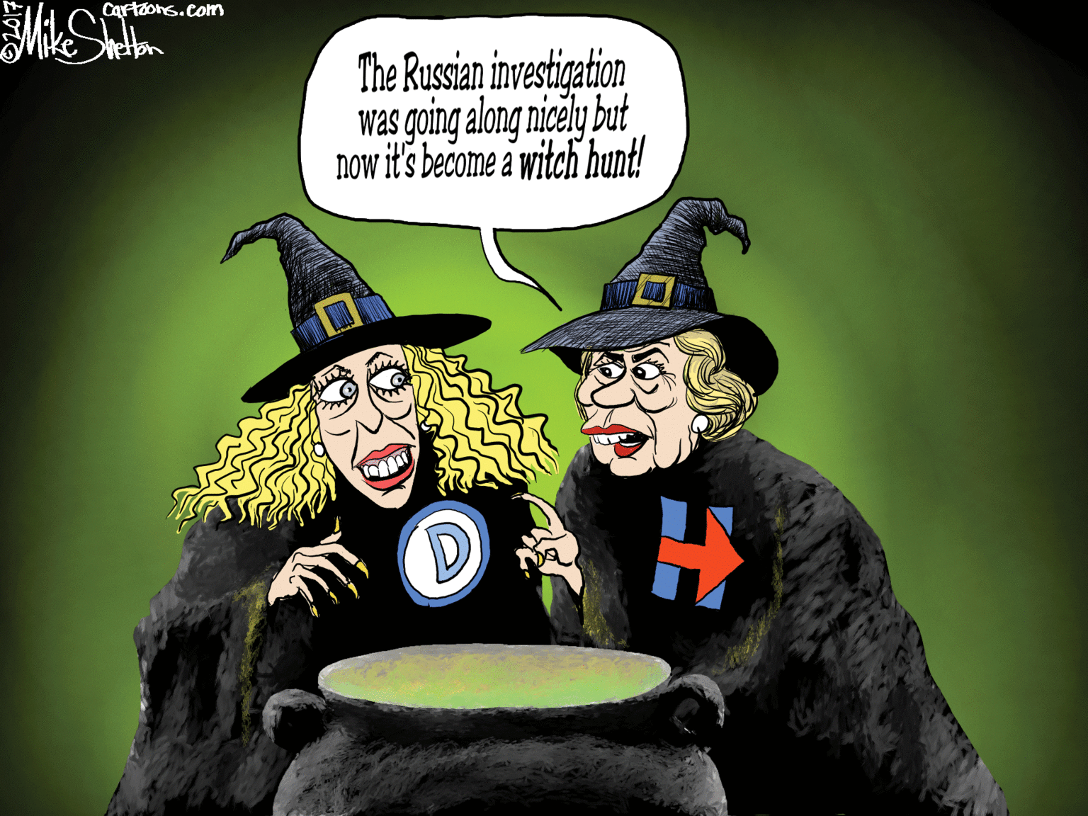 Drumhead OCR: Cartoons.com The Russian investigation was going along nicèly but now it's become a witch hunt! Cartoons.com The Russian investigation was going along nicèly but now it's become a witch hunt!