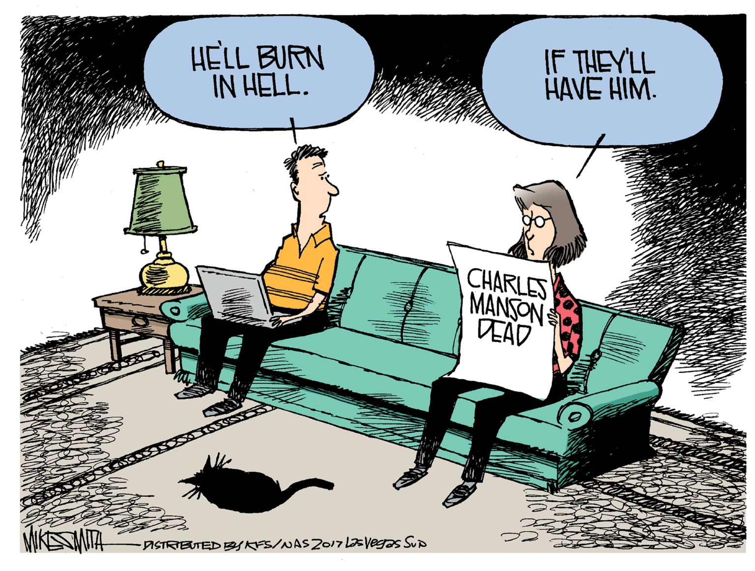 Illustration OCR: HELL BURN IN HELL. IF THEY'LL HAVE HIM. CHARLES MANSON DEAD ISTRIEUTED BSKFS/NASZ017125Vegas SUD HELL BURN IN HELL. IF THEY'LL HAVE HIM. CHARLES MANSON DEAD ISTRIEUTED BSKFS/NASZ017125Vegas SUD