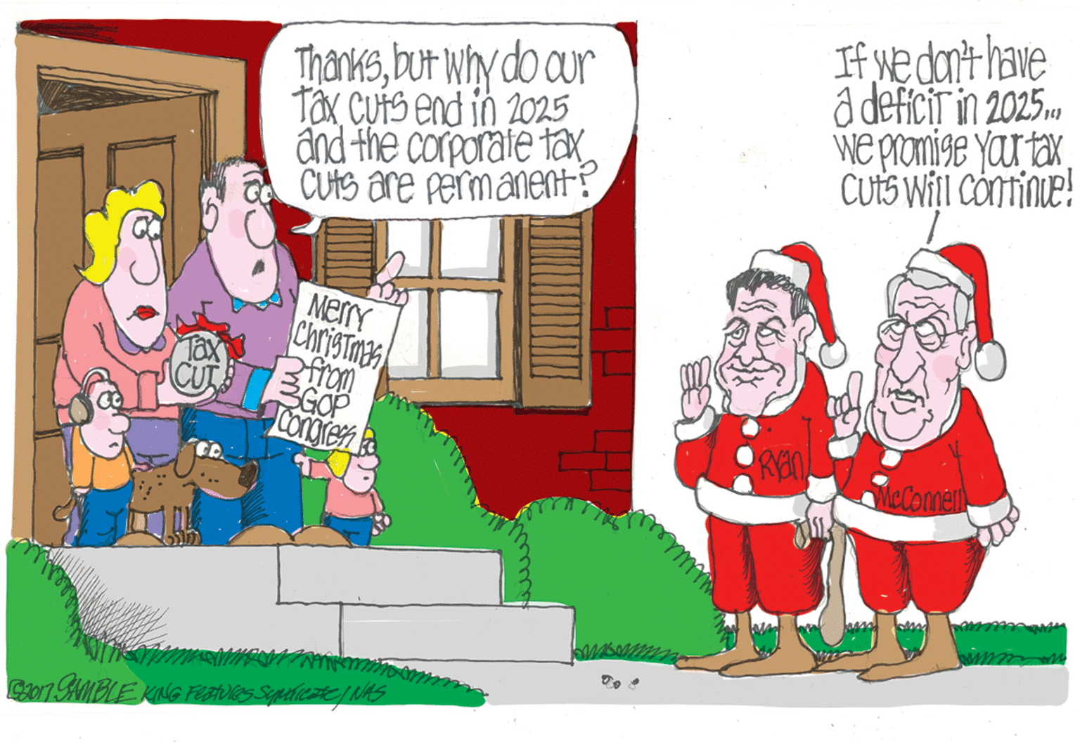 Event OCR: Thanksbut Whydo cur Tax CUiS end in 2025 and the corporate tax Cuts are permanent? If we don't have a deficir in 2025. we promige Yar taxCUIS Will Contine! Merry ChrisTmas BGOP Tax MeComen Thanksbut Whydo cur Tax CUiS end in 2025 and the corporate tax Cuts are permanent? If we don't have a deficir in 2025. we promige Yar taxCUIS Will Contine! Merry ChrisTmas BGOP Tax MeComen