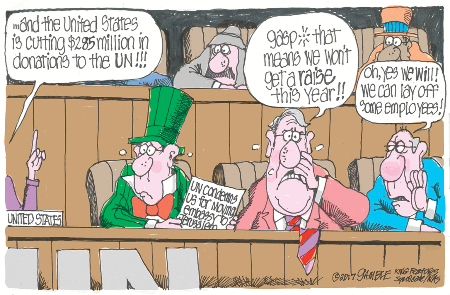 Social group OCR: mônd the United Statesg iS Cutting $25 million in donatjons to the UN !! gsp that MENS NE WOnt onyes we will! geta raise this year! we can lay Of Ccame employees! UN COndeans Us for MOVng embasy o UNTIED STATES mônd the United Statesg iS Cutting $25 million in donatjons to the UN !! gsp that MENS NE WOnt onyes we will! geta raise this year! we can lay Of Ccame employees! UN COndeans Us for MOVng embasy o UNTIED STATES