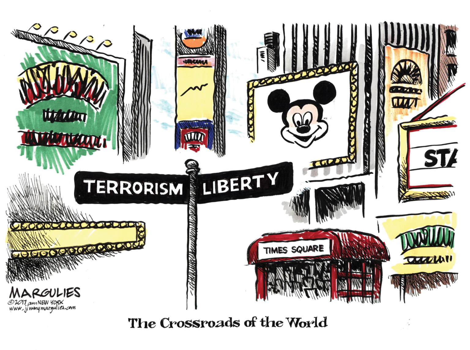 Painting OCR: PPP STA TERRORISM LIBERT Y TIMES SQUARE MARGULIES O01 am NEW YORK www.jimmy margulies.com The Crossroads of the World PPP STA TERRORISM LIBERT Y TIMES SQUARE MARGULIES O01 am NEW YORK www.jimmy margulies.com The Crossroads of the World