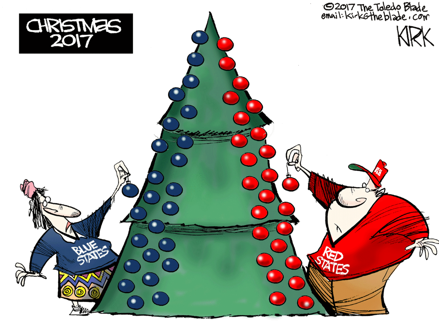 Fir OCR: ©2017 The Toledo Blade email:kirkothe blade.com CHRISTMES 2017 KIRK BLUE STATES RED STATES ©2017 The Toledo Blade email:kirkothe blade.com CHRISTMES 2017 KIRK BLUE STATES RED STATES
