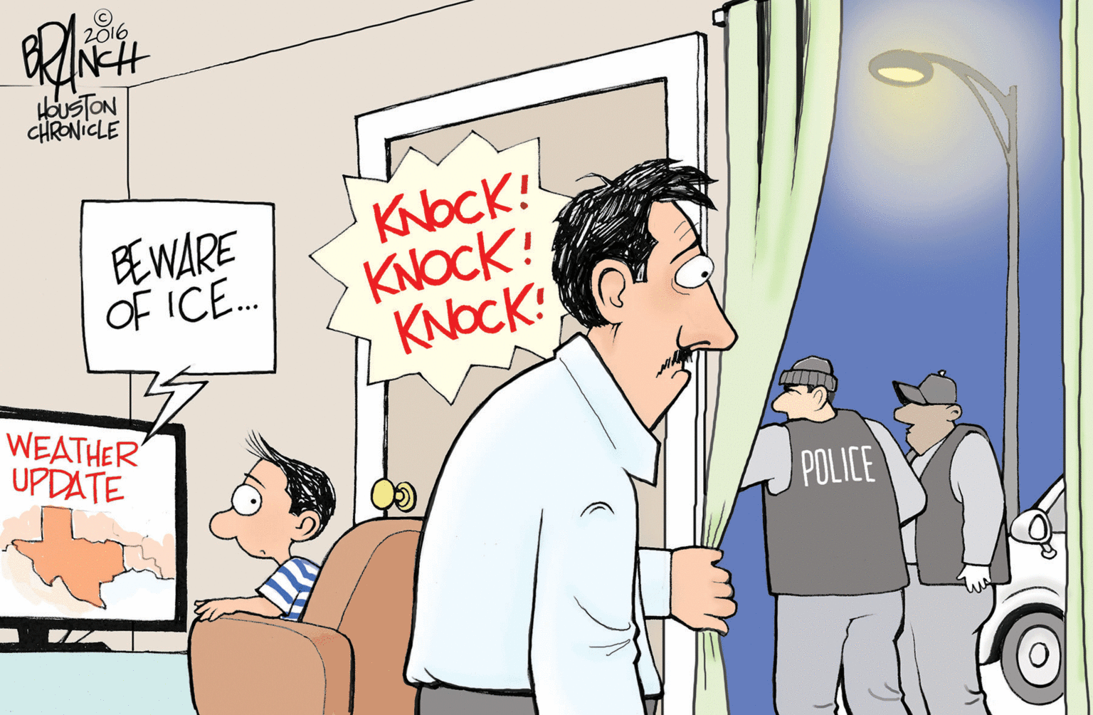 Parallel OCR: 2016 HUSTON CHRONICLE BEWARE OF ICE. KNOCK! KNOCK! KNOCK! WEATHER UPDATE POLICE 2016 HUSTON CHRONICLE BEWARE OF ICE. KNOCK! KNOCK! KNOCK! WEATHER UPDATE POLICE