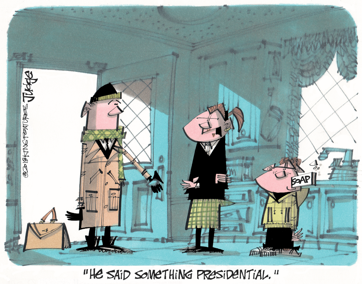Rectangle OCR: BAP "He SAID SOMETHING PRESIDENTIAL. " BAP "He SAID SOMETHING PRESIDENTIAL. "