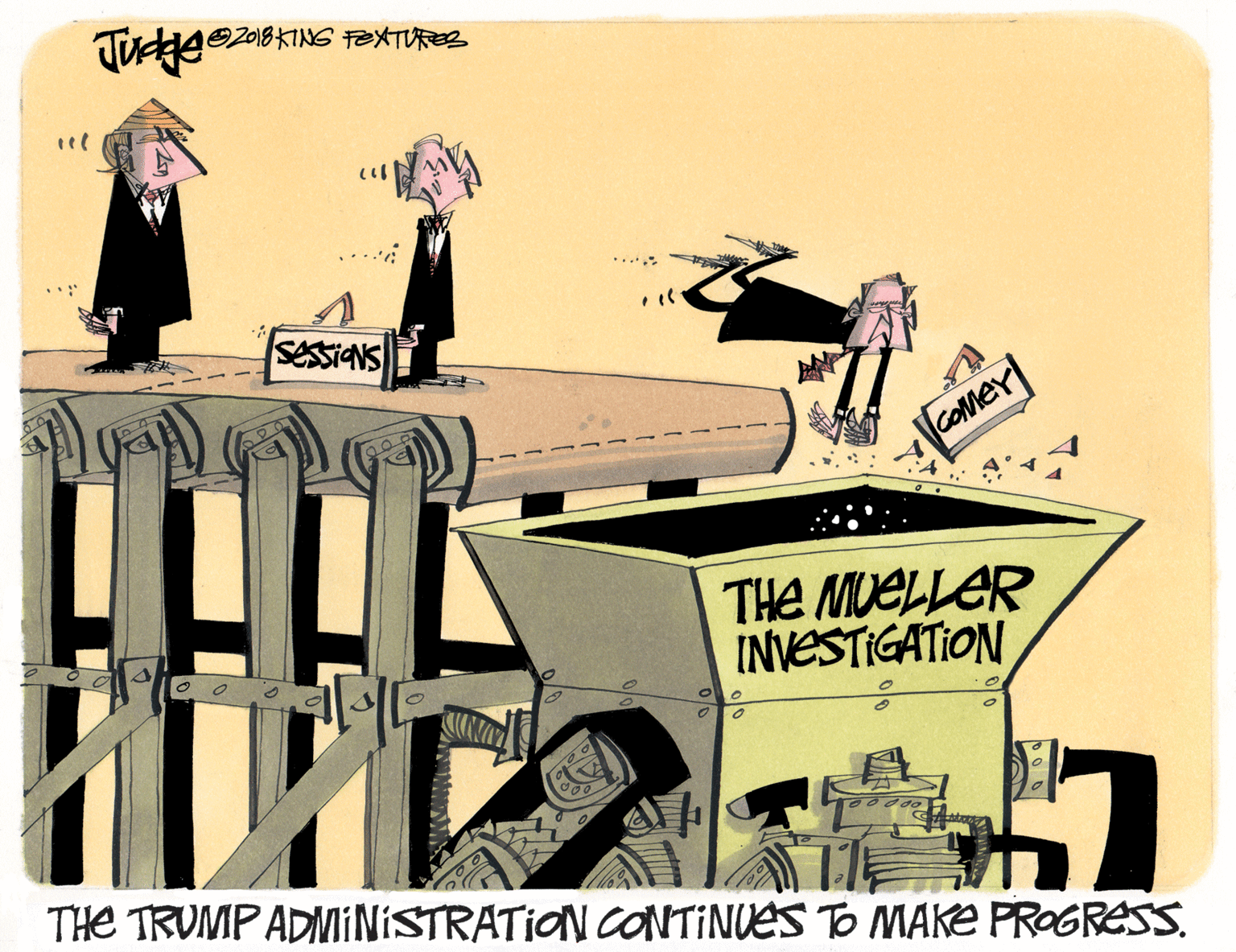 Graphics OCR: ..... sessioNs VOmer THE MUELLER INVESTIGATION THE TRUMP ADNINISTRATION CONTINUES TO MAKE PROGRESS. ..... sessioNs VOmer THE MUELLER INVESTIGATION THE TRUMP ADNINISTRATION CONTINUES TO MAKE PROGRESS.