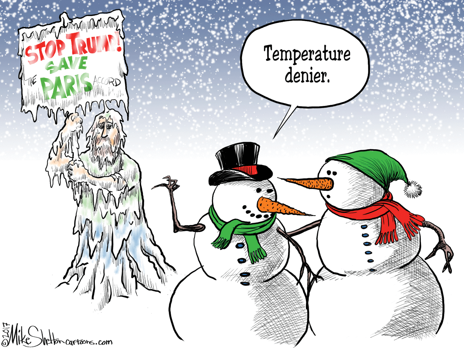 People in nature OCR: STOP TRUN AVE Temperature denier. MARS uettoncartoos.com STOP TRUN AVE Temperature denier. MARS uettoncartoos.com