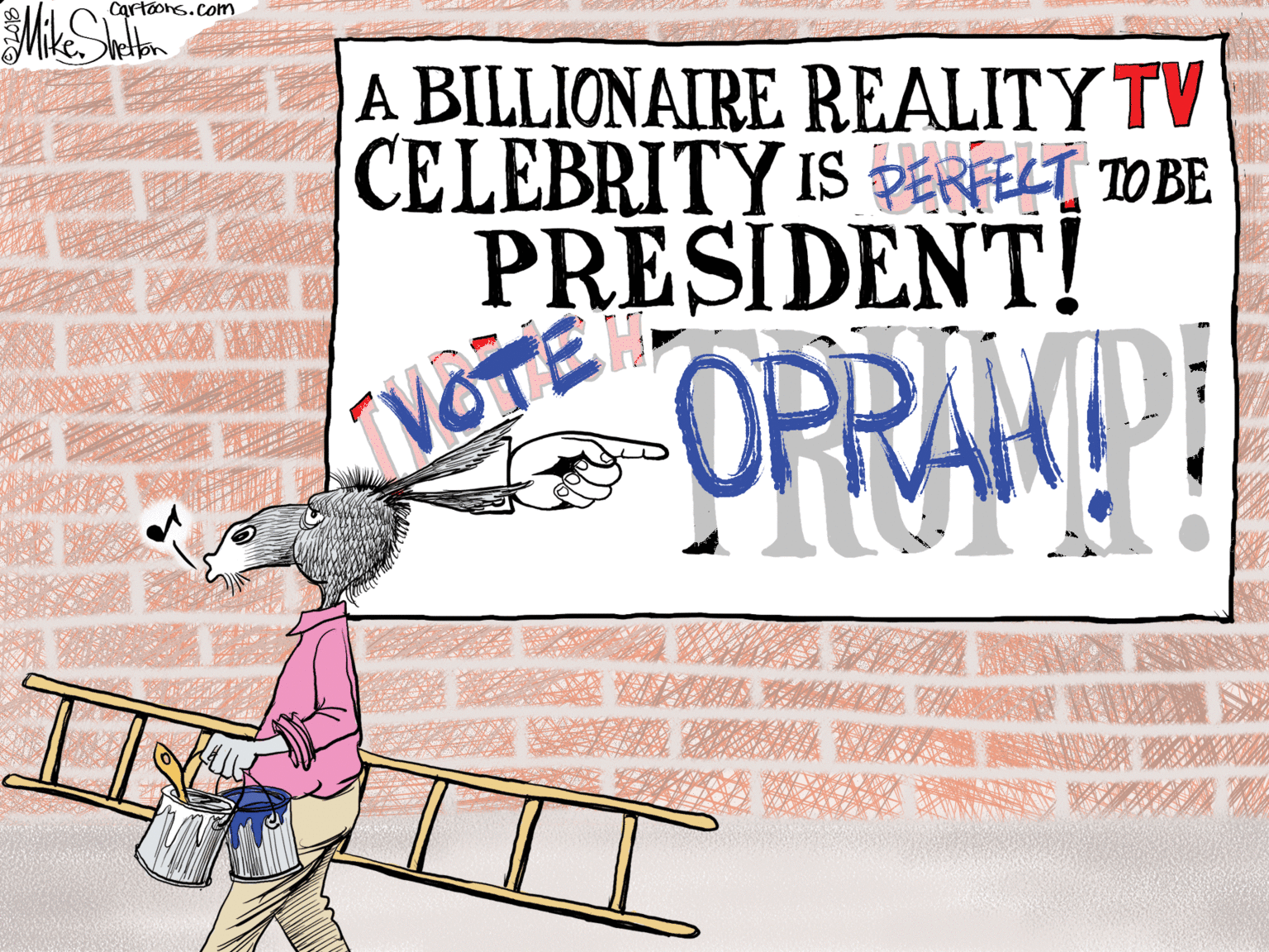 Handwriting OCR: Cartoons.com A BILLIONAIRE REALITY TV CELEBRITY IS PERFECT TOBE PRESIDENT! VOTE OPRÁKIPI Cartoons.com A BILLIONAIRE REALITY TV CELEBRITY IS PERFECT TOBE PRESIDENT! VOTE OPRÁKIPI