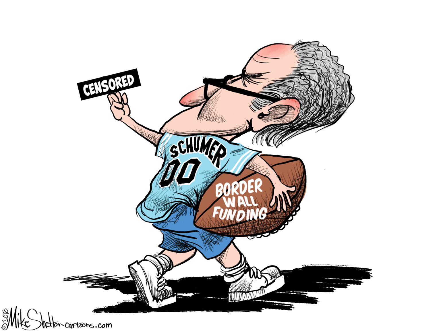 Costume hat OCR: CENSORED SCAUMER BORDER WALL FUNDING oncartoons.com CENSORED SCAUMER BORDER WALL FUNDING oncartoons.com