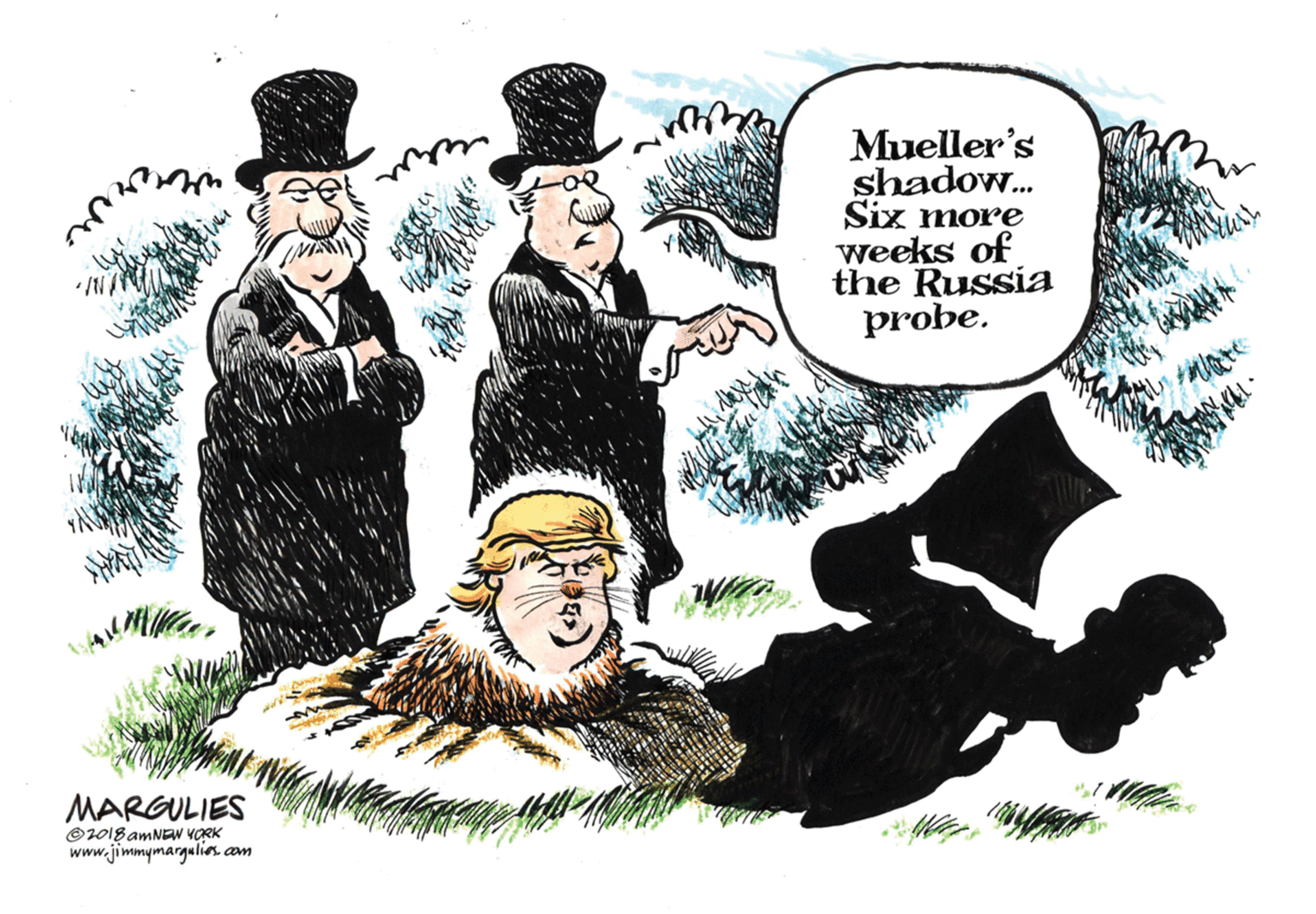 Animation OCR: Mueller's shadow. Six more weeks of the Russia probe. MARGULIES O2018 amNEw YORK www.jimmymargalion cam Mueller's shadow. Six more weeks of the Russia probe. MARGULIES O2018 amNEw YORK www.jimmymargalion cam
