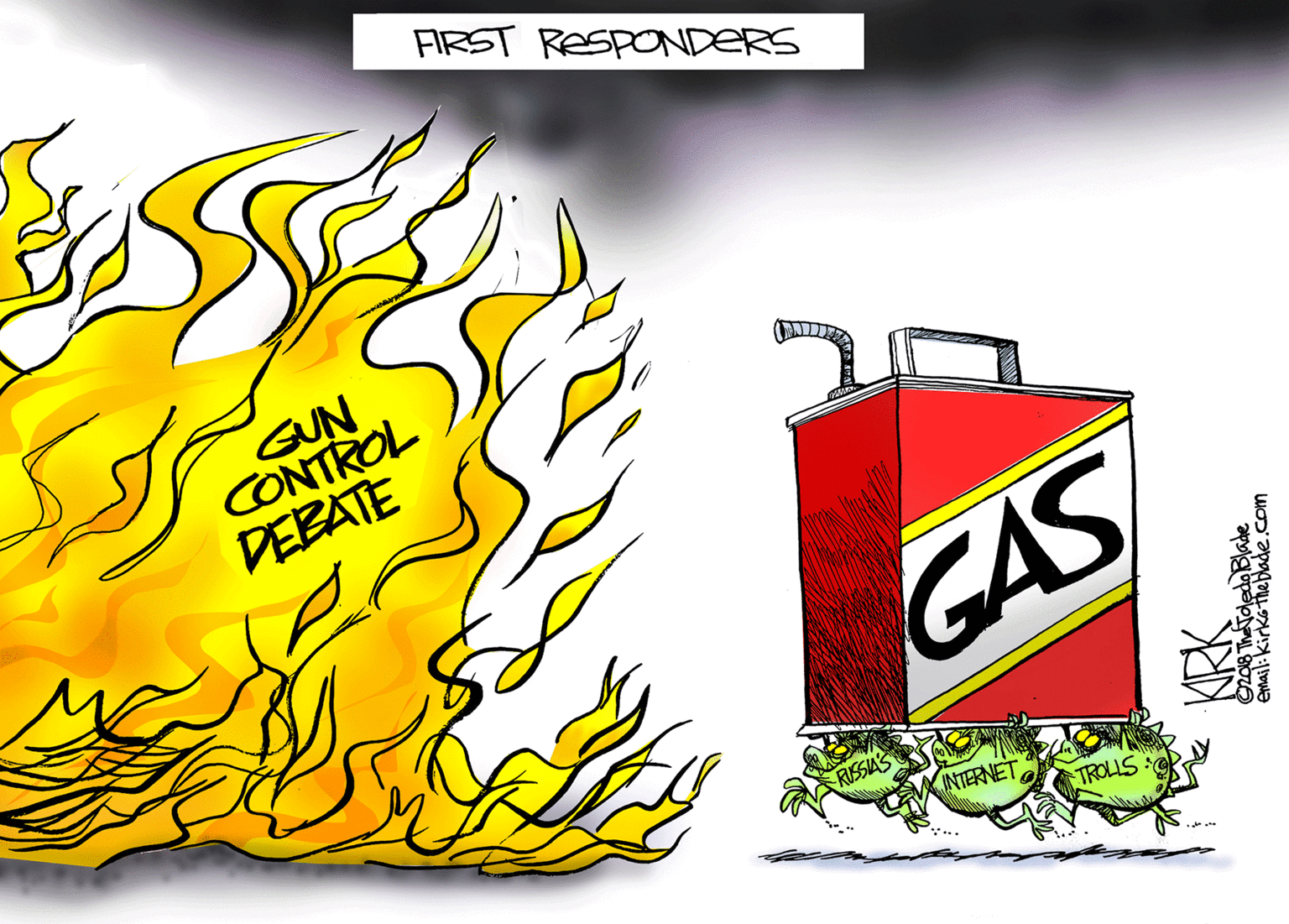 Slope OCR: FIRST RESPONDERS GUN CONTROL DEBATE GAS RUSSIA'S NTERNET TROLLS NKK mos The Tdedo Blade email:kirkothebade.com FIRST RESPONDERS GUN CONTROL DEBATE GAS RUSSIA'S NTERNET TROLLS NKK mos The Tdedo Blade email:kirkothebade.com