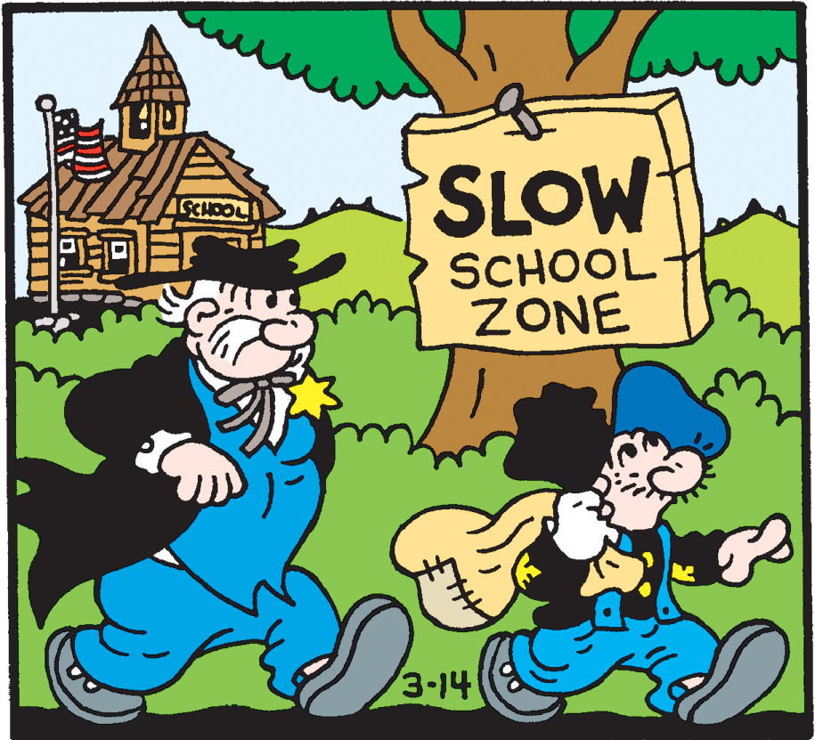Adaptation OCR: SLOW SCHOOL ZONE 3-14 SLOW SCHOOL ZONE 3-14