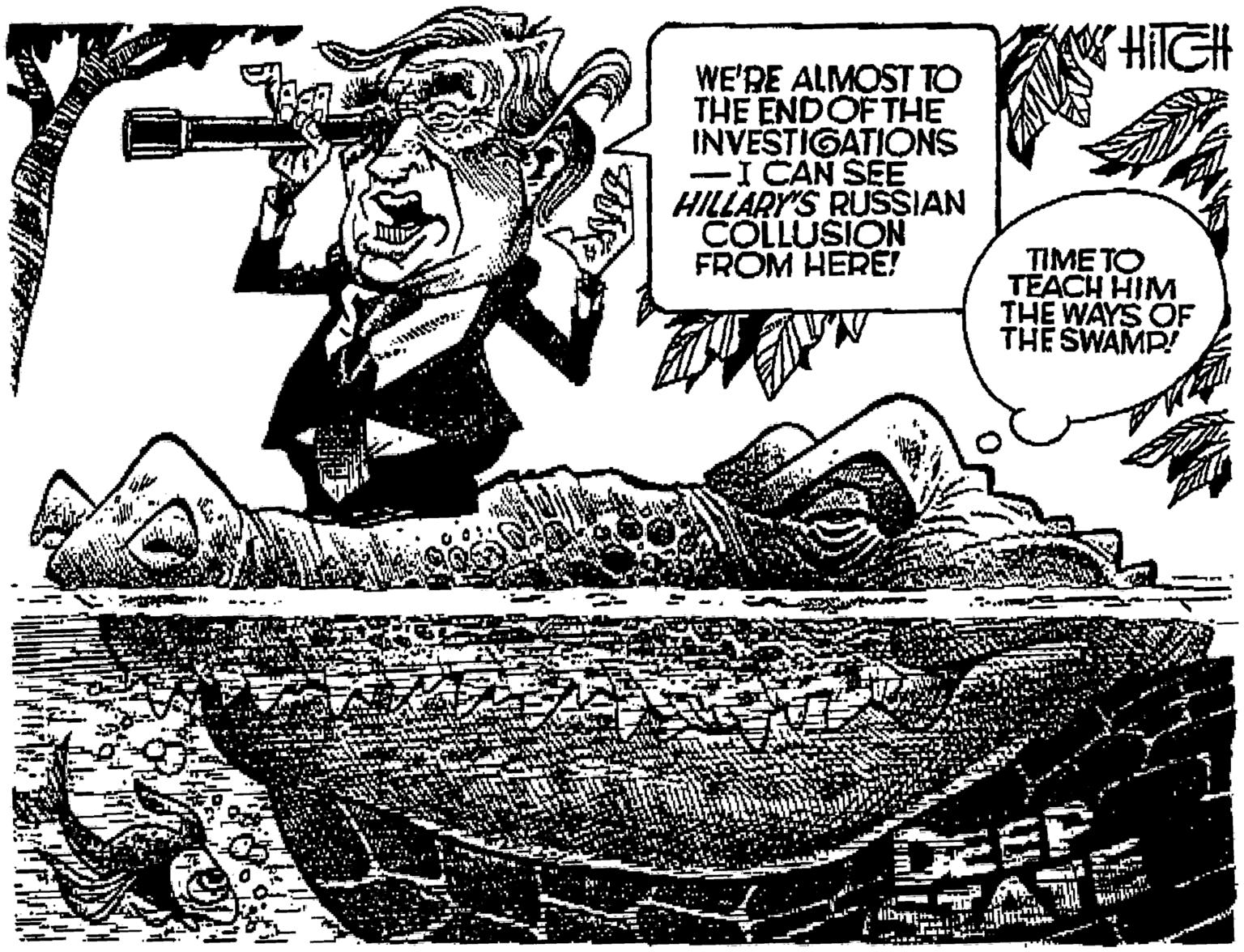 Fictional character OCR: A HIIGH WE'RE ALMOST TO THE ENDOF THE INVESTIGATIONS ICAN SEE HILLARY'S RUSSIAN COLLUSION FROM HERE! TIME TO ???CH HIM THE WAYS OF THE SWAMP! DEEP A HIIGH WE'RE ALMOST TO THE ENDOF THE INVESTIGATIONS ICAN SEE HILLARY'S RUSSIAN COLLUSION FROM HERE! TIME TO ???CH HIM THE WAYS OF THE SWAMP! DEEP