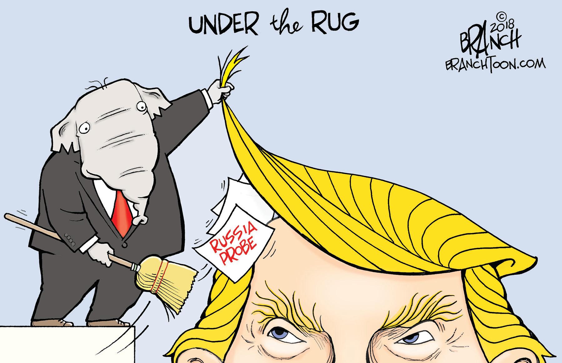 Fictional character OCR: UNDER the RUG 2018 ERANCHTOON.COM RUSSIA PROBE UNDER the RUG 2018 ERANCHTOON.COM RUSSIA PROBE