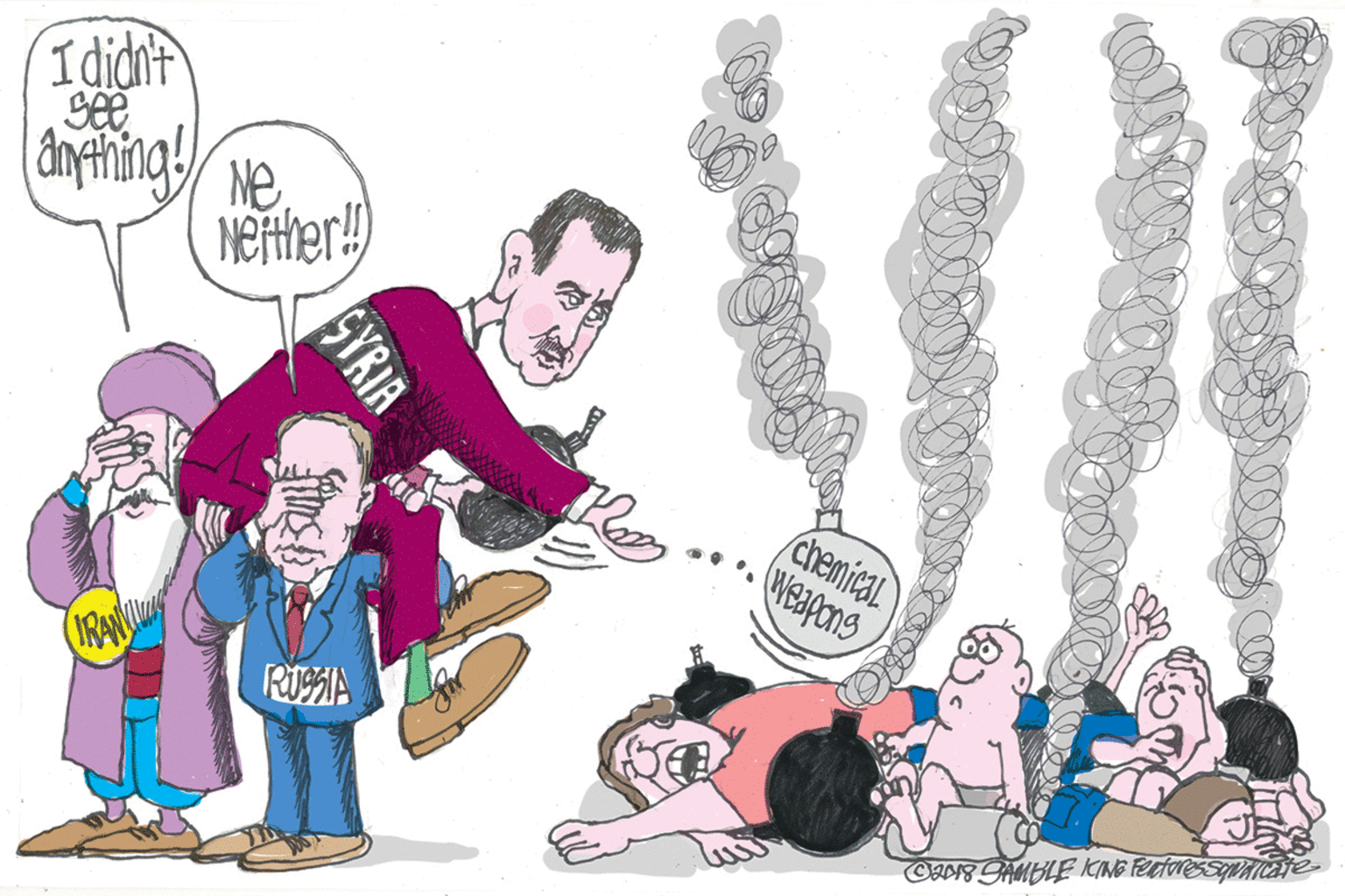 Social group OCR: I didht see anhing Ne chemical Weapons IRAN SYRIA I didht see anhing Ne chemical Weapons IRAN SYRIA