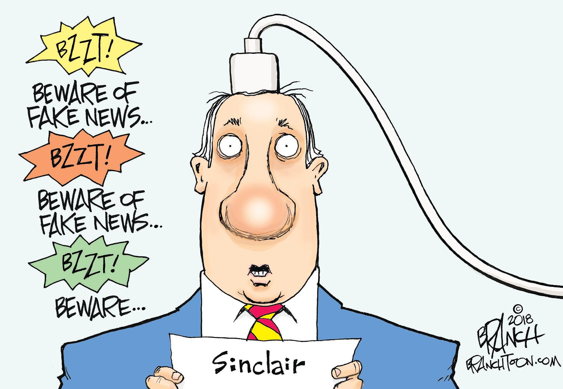 Ear OCR: BEWARE OF FAKE NEWS. BZZT! BEWARE OF FAKE NEWS. BEWARE. 2018 Sinclair BEWARE OF FAKE NEWS. BZZT! BEWARE OF FAKE NEWS. BEWARE. 2018 Sinclair