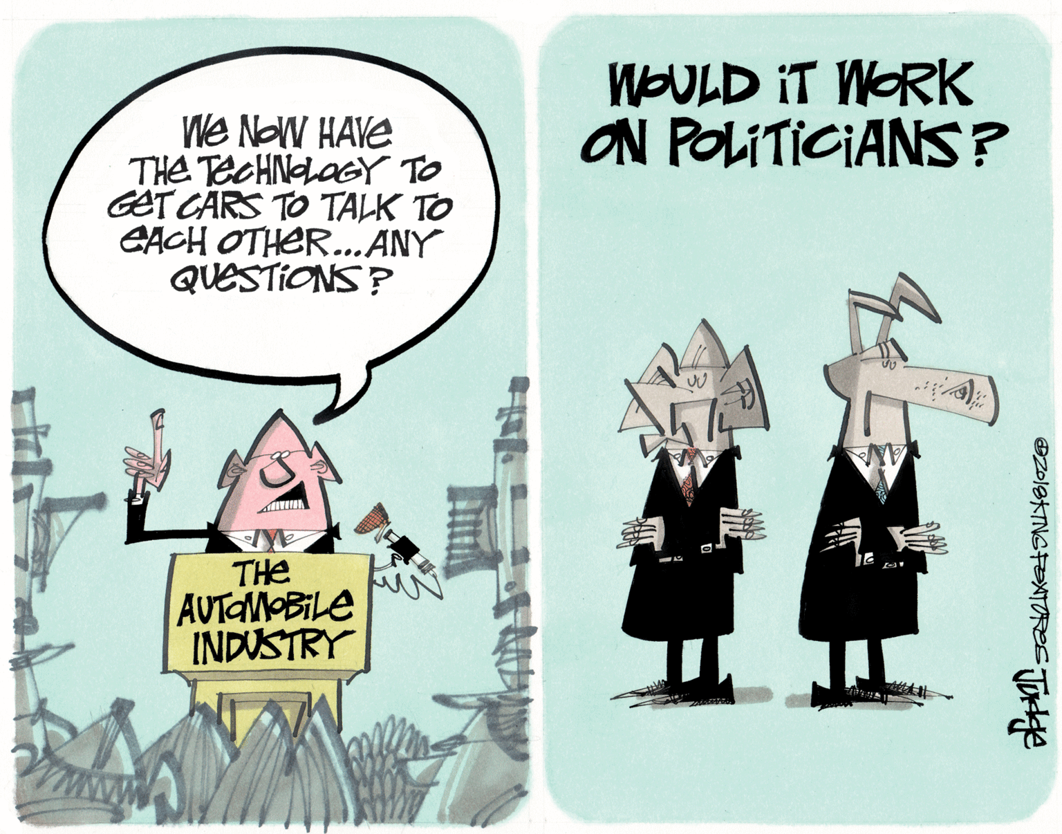 Humour OCR: WOULD IT WORK ON POLITICIANS? We NOW HAVE THE TECHNLOGY TO GET CARS TO TALK TO GACH OTHER..ANY QUESTIONS? - THe AUTOMOBILE INDUSTRY Wwww WOULD IT WORK ON POLITICIANS? We NOW HAVE THE TECHNLOGY TO GET CARS TO TALK TO GACH OTHER..ANY QUESTIONS? - THe AUTOMOBILE INDUSTRY Wwww