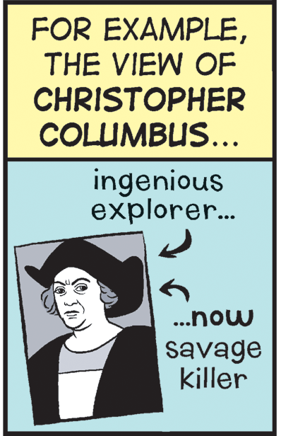 Advertising OCR: FOR EXAMPLETHE VIEW OF CHRISTOPHER COLUMBUS... ingenious explorer... ...now savage killer FOR EXAMPLETHE VIEW OF CHRISTOPHER COLUMBUS... ingenious explorer... ...now savage killer