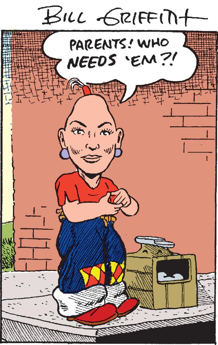 Fictional character OCR: BicL GRIFFINt PARENTS! WHO NEEDS 'EM ?! BicL GRIFFINt PARENTS! WHO NEEDS 'EM ?!