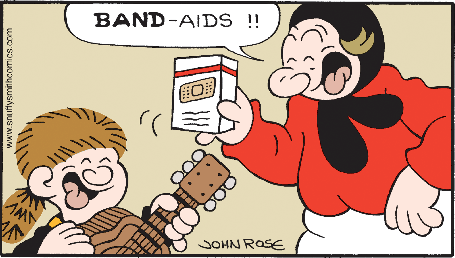 Gesture OCR: BAND-AIDS !! JOHN ROSE www.snuffysmithcomics.com BAND-AIDS !! JOHN ROSE www.snuffysmithcomics.com