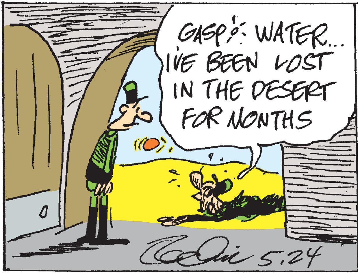 Adaptation OCR: GASPS: WATER.. VE BEEN VOST IN THE DESERT FOR NONTHS GASPS: WATER.. VE BEEN VOST IN THE DESERT FOR NONTHS