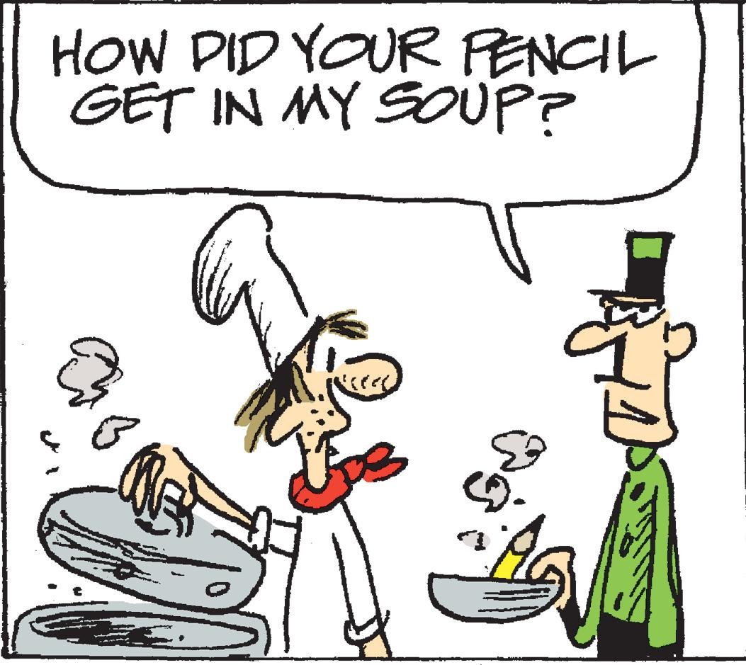 Clip art OCR: HOW DID YOUR FENCIL GET IN MY SOUP? HOW DID YOUR FENCIL GET IN MY SOUP?