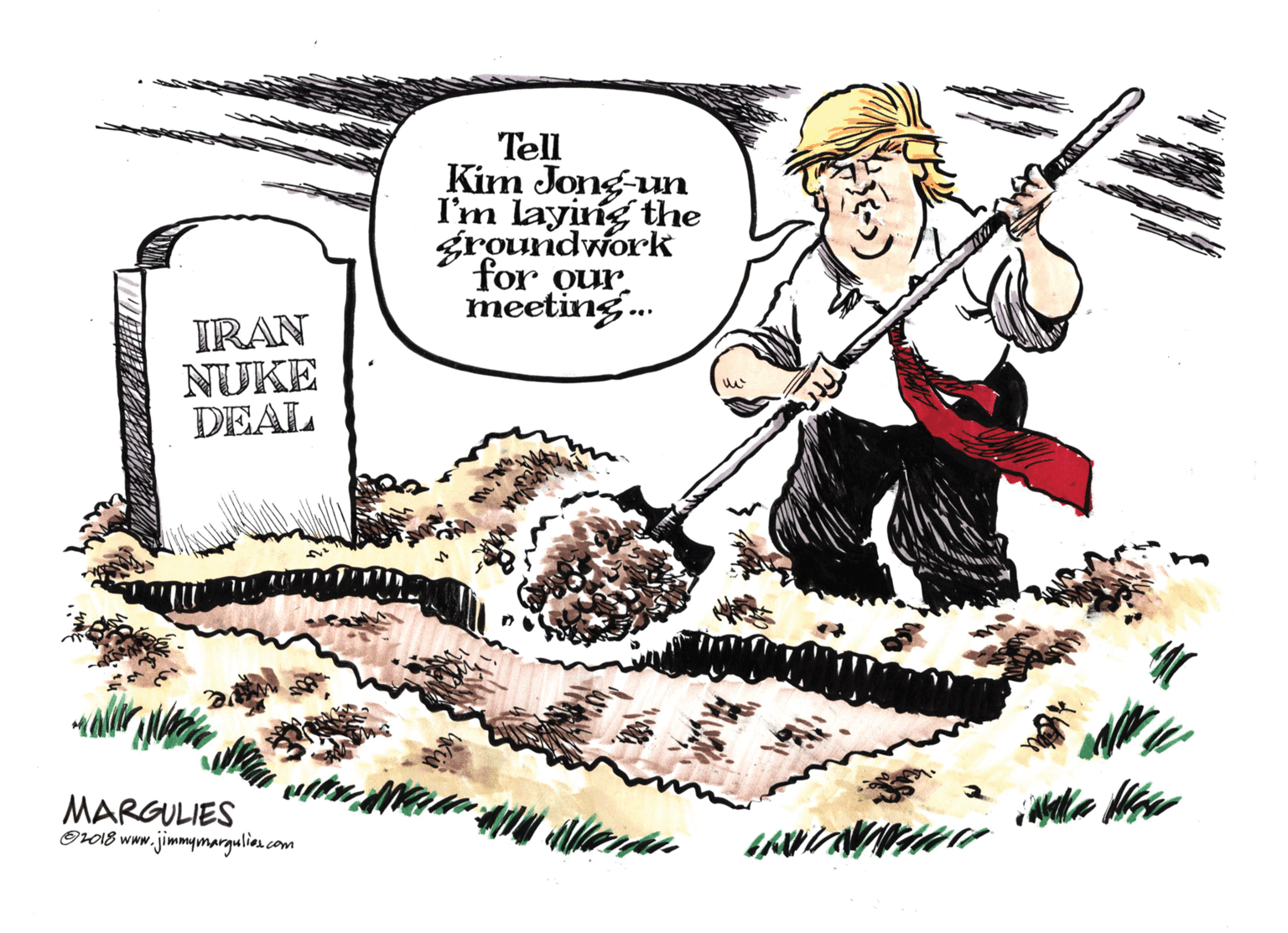 String instrument OCR: Tell Kim Jong-un I'm laying the groundwork for our. meeting. IRAN NUKE DEAL MARGULIES O018 www.jimmqmargulias.com Tell Kim Jong-un I'm laying the groundwork for our. meeting. IRAN NUKE DEAL MARGULIES O018 www.jimmqmargulias.com