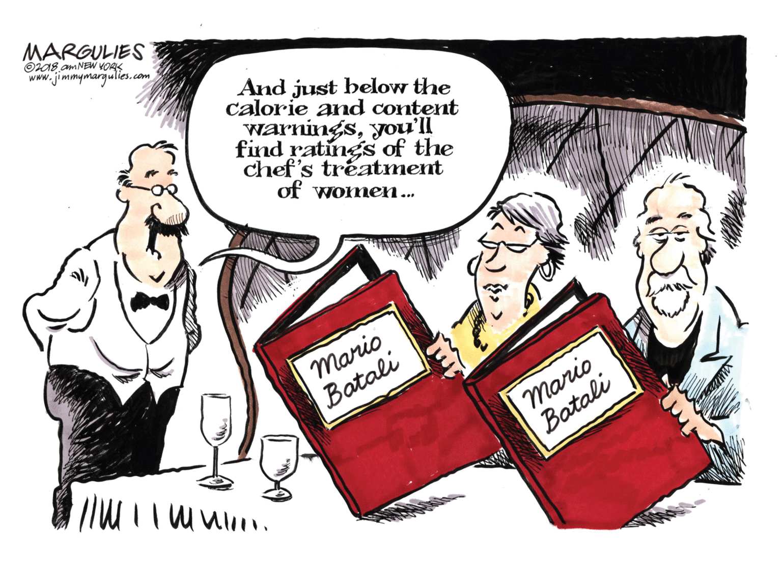 Rectangle OCR: MARGULIES Oz08 AMNEW VORK www.jimmymargulies.com And just below the calorie and content warningsyou'll find ratings of the chef's tréatment of women... Mario Batali Mario Batali MARGULIES Oz08 AMNEW VORK www.jimmymargulies.com And just below the calorie and content warningsyou'll find ratings of the chef's tréatment of women... Mario Batali Mario Batali