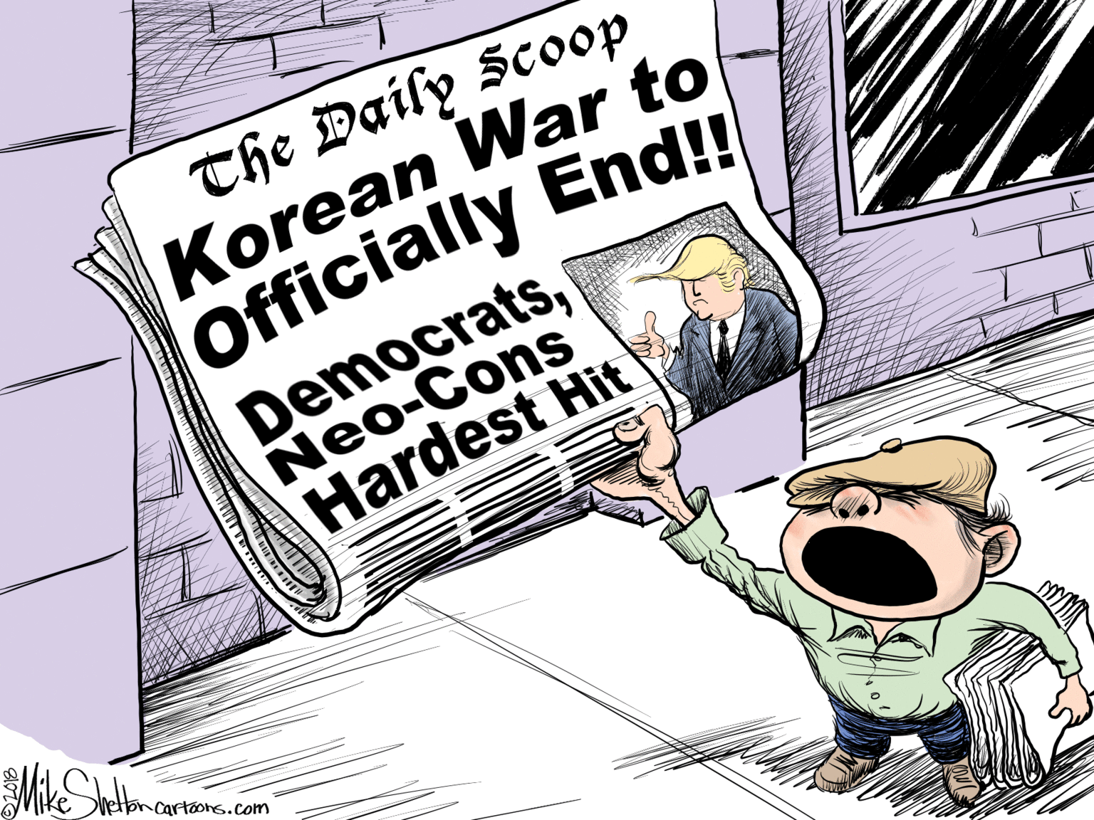 Fiction OCR: The Daily Scoop Korean War to Officially End! DemocratsNeo-Cons Hardest Hit Weton cartoons.com The Daily Scoop Korean War to Officially End! DemocratsNeo-Cons Hardest Hit Weton cartoons.com