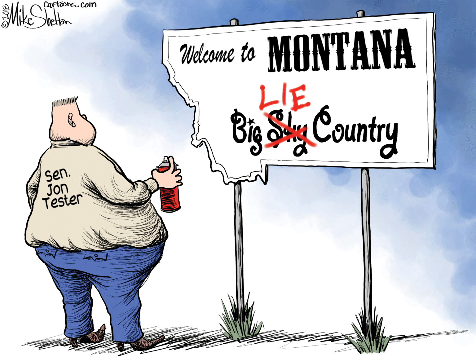 Conversation OCR: Cartoons.com MONTANA LIE By Sy Country Welcome to Sen. Jon Tester Cartoons.com MONTANA LIE By Sy Country Welcome to Sen. Jon Tester