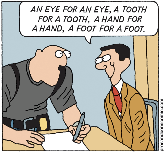 Interaction OCR: AN EYE FOR AN EYEA TOOTH FOR A TOOTHA HAND FOR A HANDA FOOT FOR A FOOT. prosandconscomic.com AN EYE FOR AN EYEA TOOTH FOR A TOOTHA HAND FOR A HANDA FOOT FOR A FOOT. prosandconscomic.com