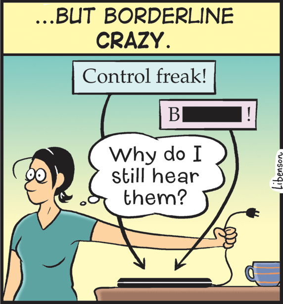 Parallel OCR: ...BUT BORDERLINE CRAZY. Control freak! ? Why do I still hear them? Libenson ...BUT BORDERLINE CRAZY. Control freak! ? Why do I still hear them? Libenson