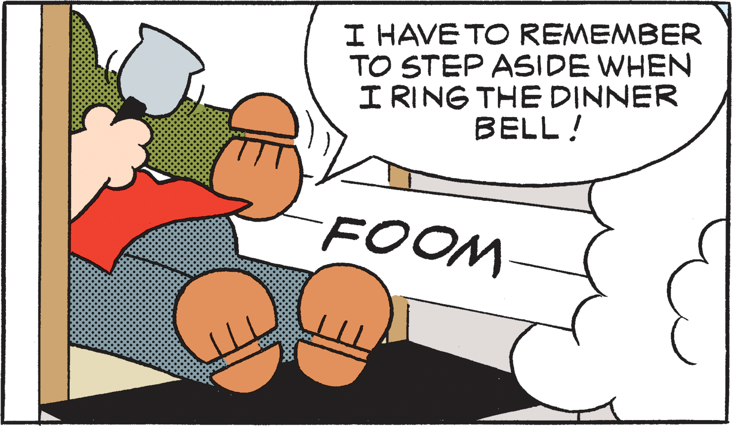 Finger OCR: I HAVE TO REMEMBER TO STEP ASIDE WHEN I RING THE DINNER BELL! FOOM I HAVE TO REMEMBER TO STEP ASIDE WHEN I RING THE DINNER BELL! FOOM