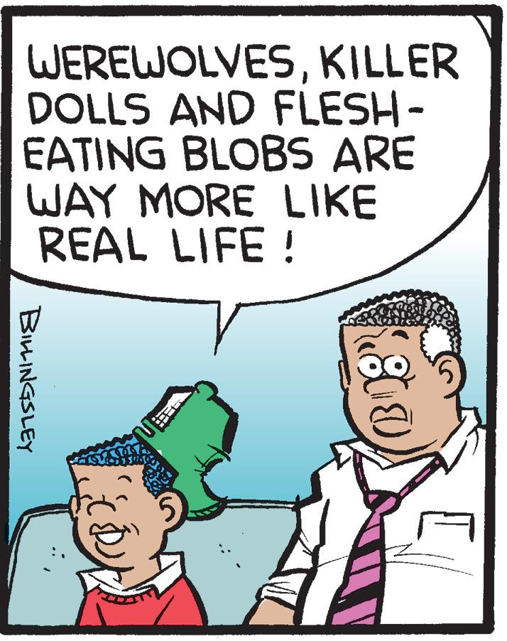 Conversation OCR: WEREWOLVESKILLER DOLLS AND FLESH- EATING BLOBS ARE WAY MORE LIKE REAL LIFE ! BILINGSLEY WEREWOLVESKILLER DOLLS AND FLESH- EATING BLOBS ARE WAY MORE LIKE REAL LIFE ! BILINGSLEY