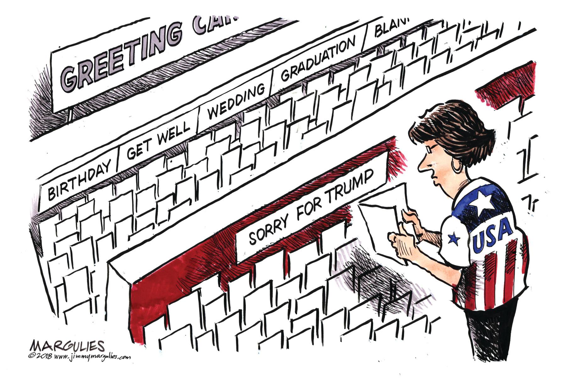 Drawing OCR: GREETING CAIL. GRADUATION / BLAIV. WEDDING BIRTHDAY/ GET WELL SORRY FOR TRUMP MARGULIES ÖI18 www.jimmymargulies.com USA GREETING CAIL. GRADUATION / BLAIV. WEDDING BIRTHDAY/ GET WELL SORRY FOR TRUMP MARGULIES ÖI18 www.jimmymargulies.com USA