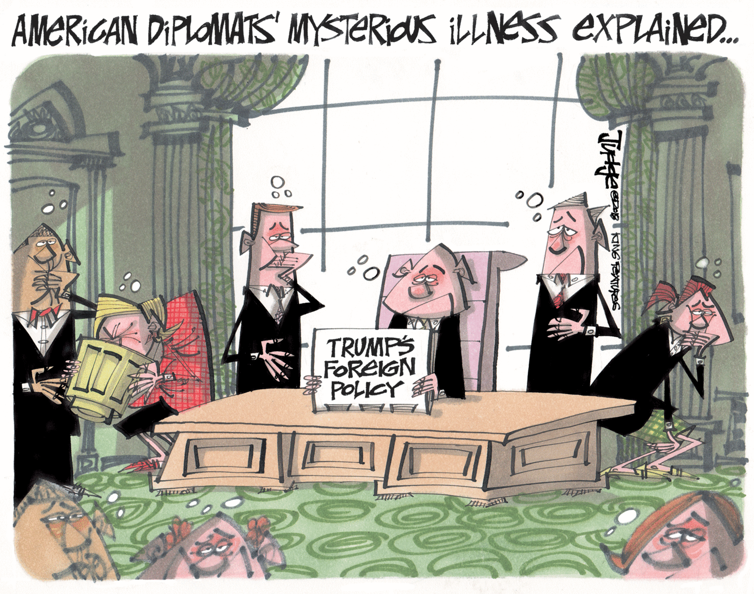Comics OCR: AMERICAN DIPLOMATS' MYSTERIOUS ILLNESS EXPLA¡NED. ... TRUMPS FOREIGN POLICY: AMERICAN DIPLOMATS' MYSTERIOUS ILLNESS EXPLA¡NED. ... TRUMPS FOREIGN POLICY: