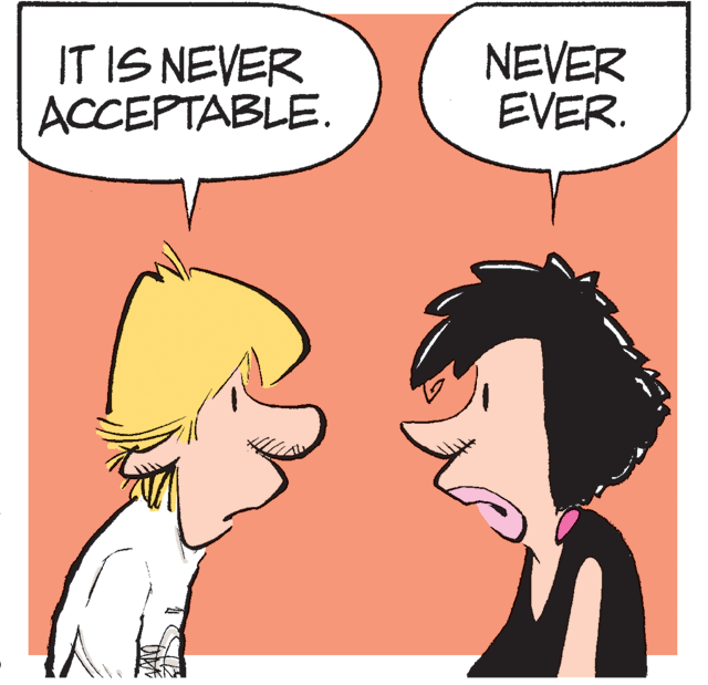 Jaw OCR: IT IS NEVER ACCEPTABLE. NEVER EVER. IT IS NEVER ACCEPTABLE. NEVER EVER.