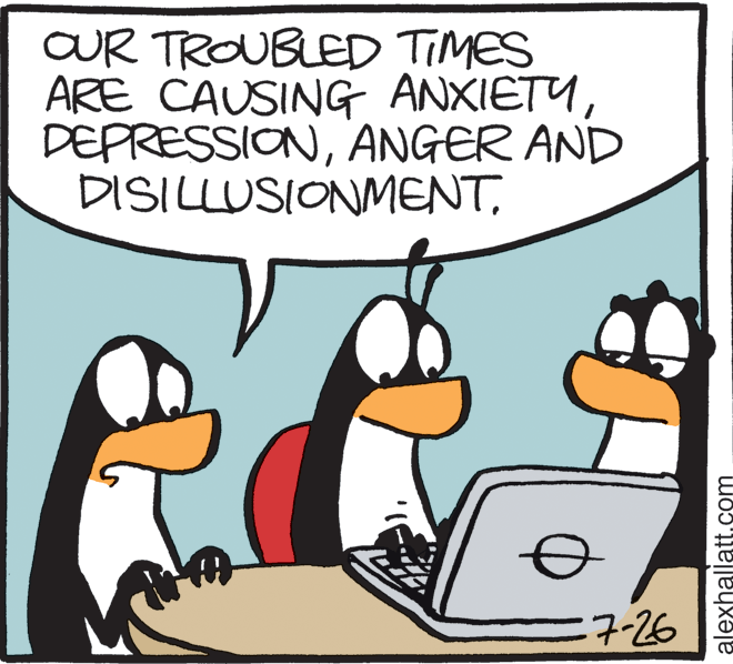 Duck OCR: OUR TROUBLED TIMES ARE CAUSING ANXIETUANGER AND DISILLUSIONMENT7-26 alexhallatt.com OUR TROUBLED TIMES ARE CAUSING ANXIETUANGER AND DISILLUSIONMENT7-26 alexhallatt.com