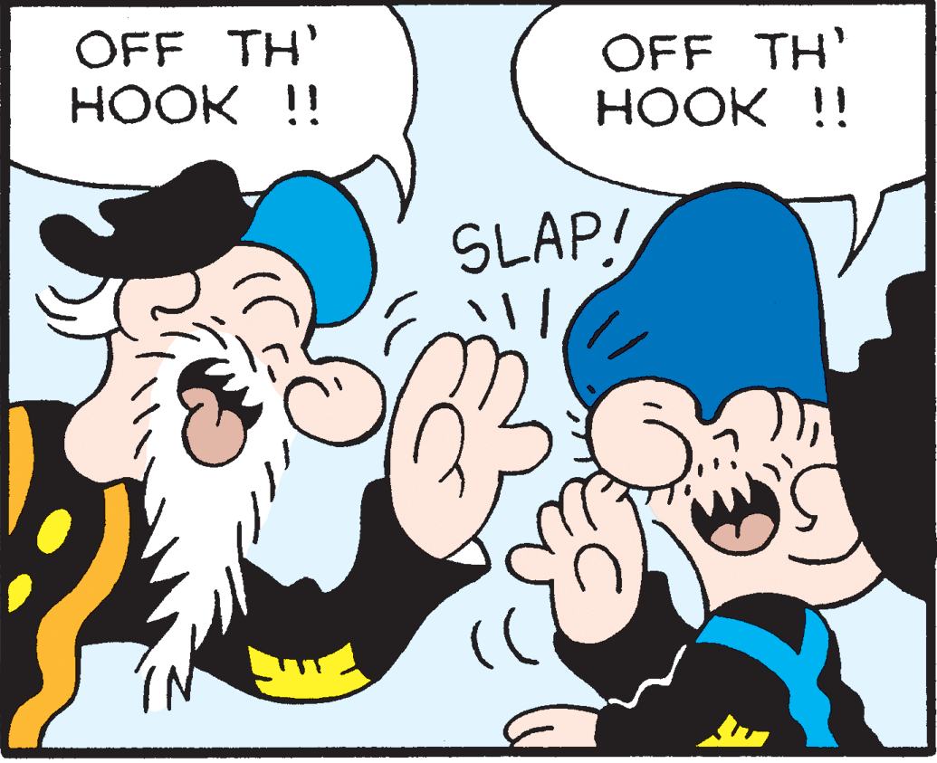 Hat OCR: OFF TH' HOOK !! OFF TH' ???K !! SLAP! OFF TH' HOOK !! OFF TH' ???K !! SLAP!