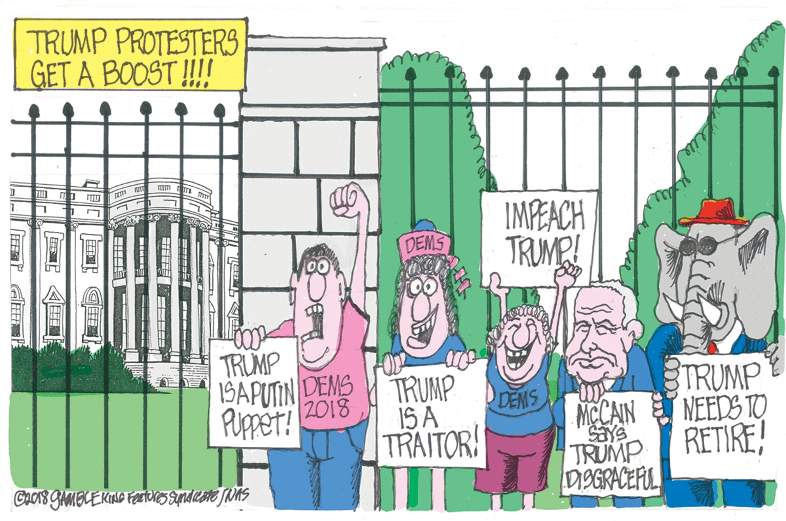 Fictional character OCR: TRUMP PROTESTERS GET A BOOST !! vite IMPEACH TRUMR! DEMS 00 TRUMP TRUMP ISAPUTIN DEMS TRUMP DENS NCCAIN NEEDS TO Says RETIRE! TRUMP 2018 1S A TRAITOR DI9GRACEFUL ?? A? TRUMP PROTESTERS GET A BOOST !! vite IMPEACH TRUMR! DEMS 00 TRUMP TRUMP ISAPUTIN DEMS TRUMP DENS NCCAIN NEEDS TO Says RETIRE! TRUMP 2018 1S A TRAITOR DI9GRACEFUL ? ? A ?