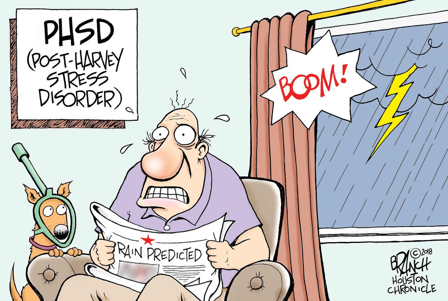 Pleased OCR: PHSD (POST-HARVEY STRESS DISORDER). BOOM! RAIN PREDICTED 2018 HolsTON CHRON ICLE PHSD (POST-HARVEY STRESS DISORDER). BOOM! RAIN PREDICTED 2018 HolsTON CHRON ICLE