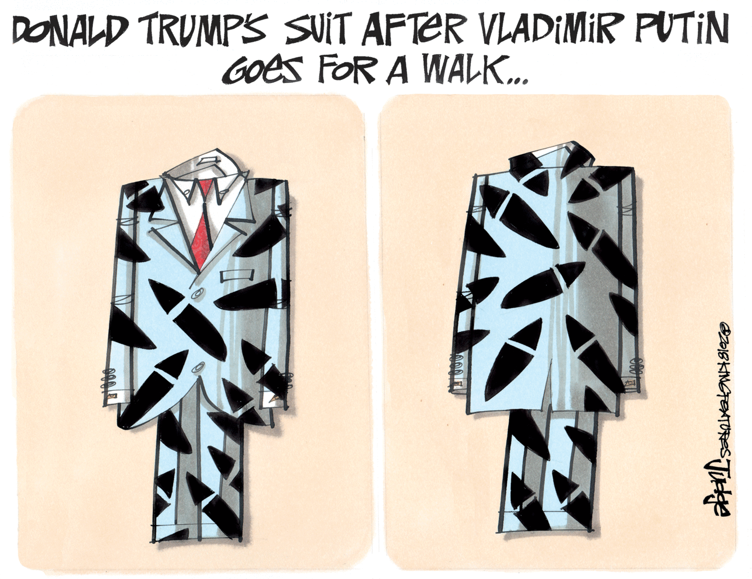 Graphics OCR: DONALD TRUMPS SUIT AFTER VLADIMIR PUTIN Goes FOR A WALK... DONALD TRUMPS SUIT AFTER VLADIMIR PUTIN Goes FOR A WALK...