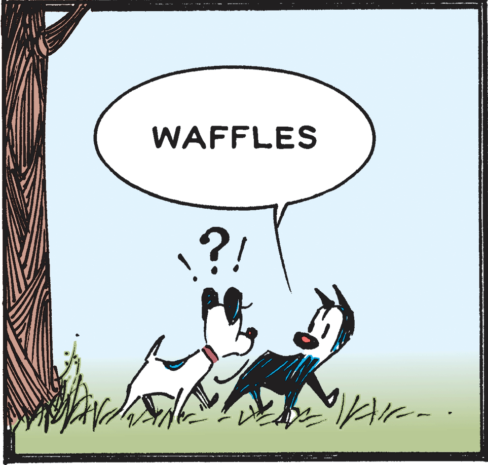 Illustration OCR: WAFFLES ?! WAFFLES ?!